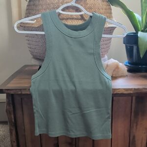 Old Navy Ribbed Cropped Tank in Sage
